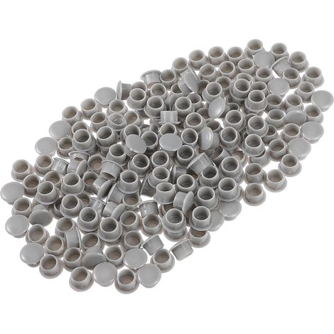 300 pièces Bouchons à vis gris couvercles ronds en plastique meubles (1/5)