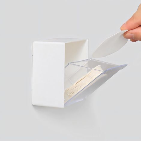 Porte Filtre à Café Blanc, Boîte de Rangement Murale Auto-Adhésive pour Filtres Ronds, Distributeur Fermé Anti-Poussière pour Cuisine, Machine à Café et Barista Accessoires (1/5)