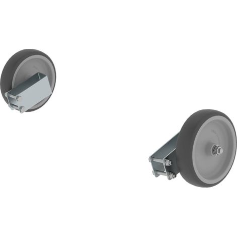 Günzburger Steigtechnik 2x roulettes de transport Ø 125 mm pour échelles doubles à marches et échelles à plate-forme - 019810 (1/2)