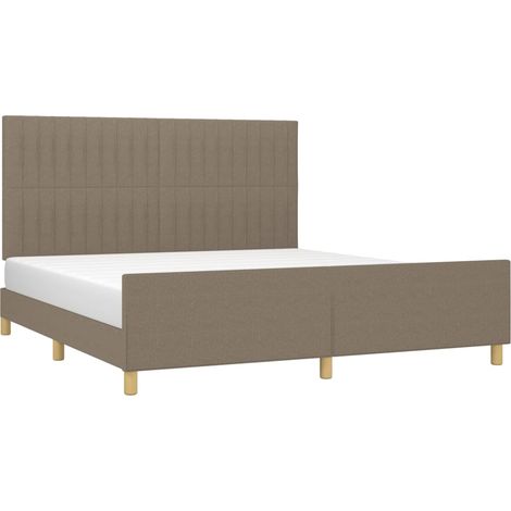 vidaXL Cadre de lit sans matelas taupe 160x200 cm tissu (1/5)