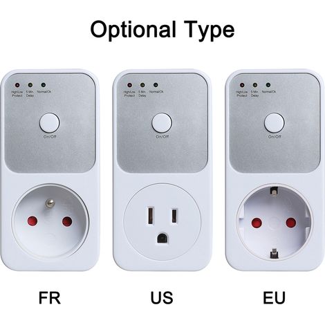 Protecteur de tension 175-260V, 5-6 Minutes, prise de relais, stabilisateur électrique, commutateur de protection automatique pour réfrigérateur (1/5)