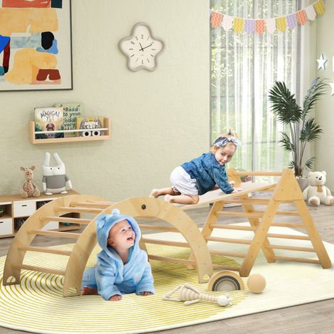 Triangle Escalade Enfants 18 48 Mois Rampe Arc Article Enfant Naturelle 219x72,5cm