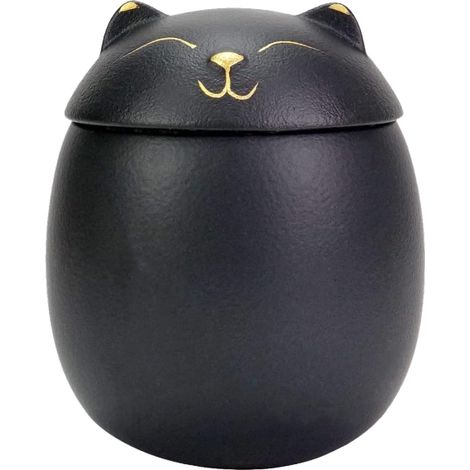 Urne funéraire en céramique pour chat KIDDCW, petite, avec porte-clés chat à tête mobile, contenant à cendres, boîte à souvenirs, bocal commémoratif scellé pour funérailles (1/5)