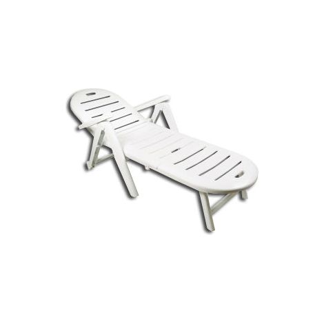 Lettino da spiaggia Cayman 84x74x19 cm senza cuscino Bianco 42582