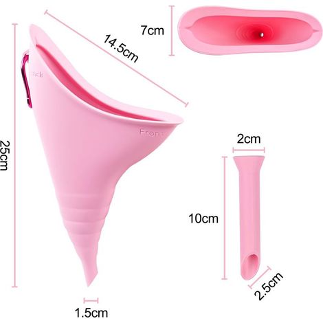 Urinella für Frauen, wiederverwendbare Urintrichterhilfe für das Stehen, faltbares Urinal für Frauen, Silikon-Urinal für Frauen, tragbares Urinal für Reisen, Wandern und Camping (1/4)