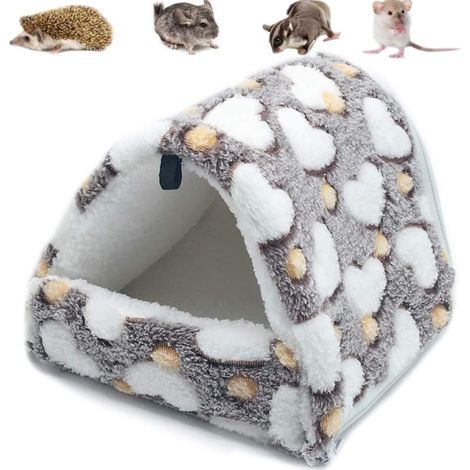 Cuccia imbottita per roditori, piccola casetta per criceti, amaca giocattolo, lettino a cabina per porcellini d'India, conigli, cincillà, furetti, marrone
