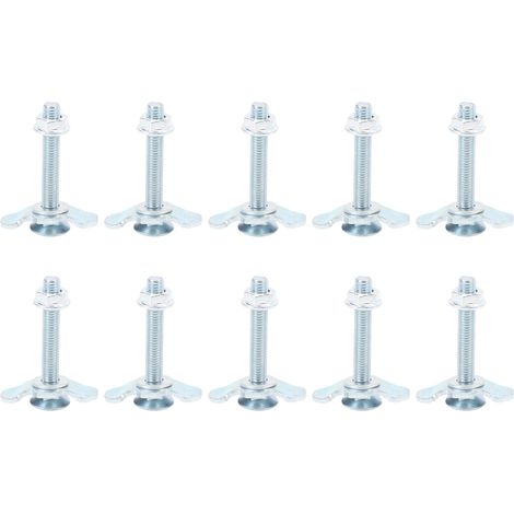 10 pezzi Raccordo a dado a L con doppia filettatura, zincato, per fissaggio su rotaia, per furgone/pick-up, 60 mm