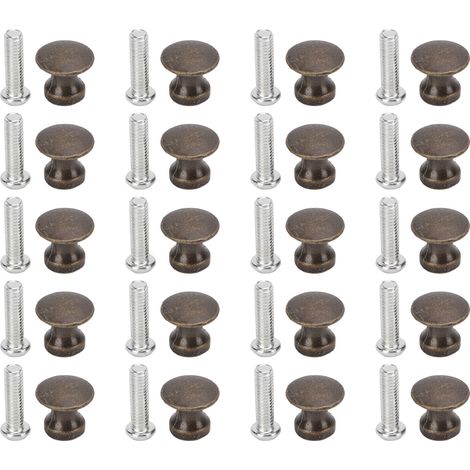 20 Sets Single Hole Small Handle 12x11MM Zinc Alloy Single Hole Jewelry Box Drawer Round Head Small HandleGreen Bronze (1/5)