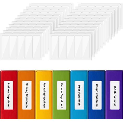 120 étiquettes autocollantes transparentes pour classement, format 1 × 3 pouces, pour documents, classeurs et livres. Pochette adhésive. (1/5)