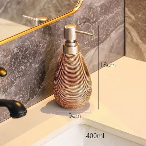 (Type C) Flacon presse en céramique rétro, distributeur de savon pour les mains de style japonais, flacon de gel douche (1/5)