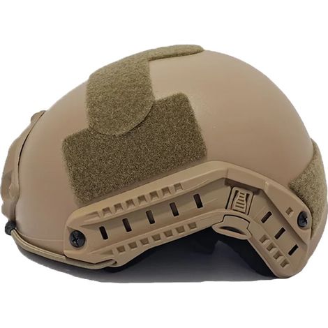 Casco tattico, leggero, taglia universale, color kaki, senza fori (1/2)