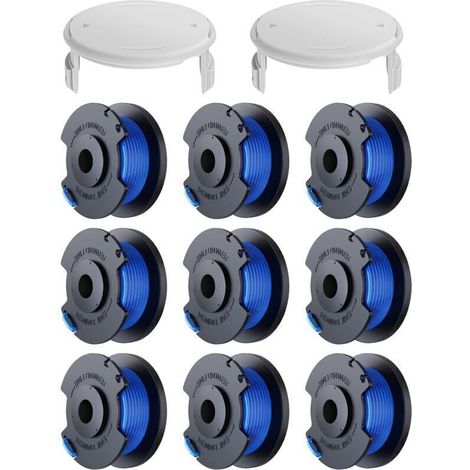 11 Pack Bobine Fil Coupe Bordure remplacements pour Ryobi One + AC14RL3A 18v 24v 40v Coupe Bordures, Bobine Ø 1,6mm, Longueur 30,17m (9 Bobine Fil Coupe Bordure,2 Couvercle),