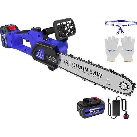 Scie à chaîne électrique, avec guide de 30 cm, 600 W, moteur sans balais, batterie de 4000 mAh (1/5)