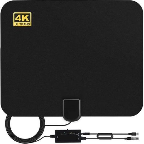 Antenne TV Intérieur Puissante TNT HD - APERIL - Modèle DTA100 - Amplificateur de Signal - 4K 1080p Ultra HD TV (1/4)