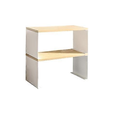 Schreibtischregal aus Holz mit Gitterdekorrahmen, freistehend, zweistöckig