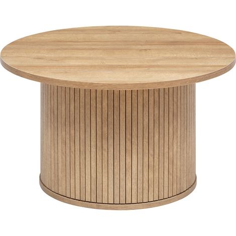 Atmosphera – Table basse ronde en MDF effet bois D 70 cm – Hauteur 40 cm – Design contemporain pour salon moderne – Montage facile