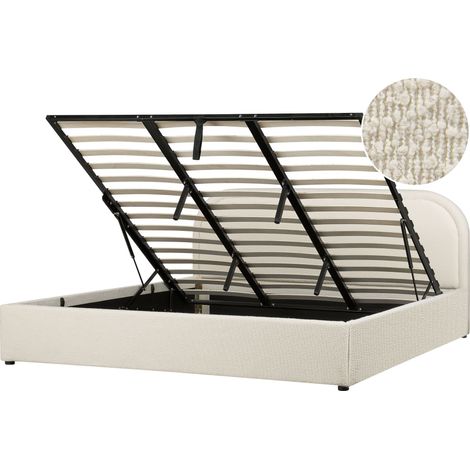 Ottoman Bed Boucle QUILLIEN 180 x 200 cm (EU Super King) Light Beige (1/5)