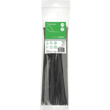 Schneider - Collier Rilsan Noir 300x3,6mm - Nylon - Lot De 100 Colliers Serre-câbles (1/4)