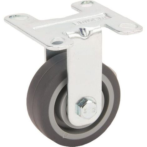 Verzinkte Bockrolle mit Plattenbefestigung. Durchmesser50x19mm Plattenaufnahme: 55x55 Belastung:: 40kg TENTE 2478PJP050P41