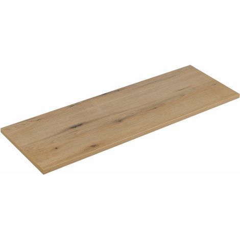 Plan-Waschtisch VANO – Farbe Eiche – B140 × T40 × H2 cm – Zum Auflegen