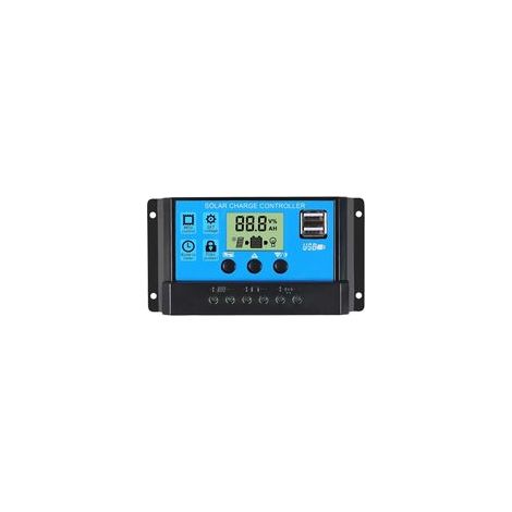 Régulateur de charge de panneau solaire PWM, 12 V/24 V, 30 A, écran LCD, double p (1/5)