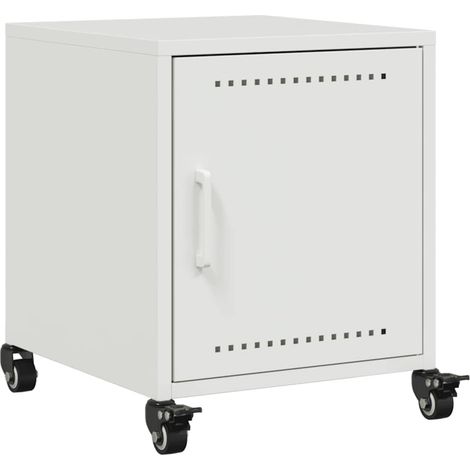 Comodino con vano con anta 36 x 39 x 43,5 cm acciaio bianco DEC033304