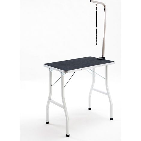 Table de Toilettage pour Chien Pliable avec Bras Réglable et Laisse Cadre Aluminium Antidérapante 90x60x76 cm (1/5)