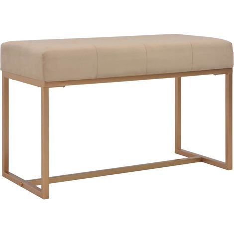 vidaXL Banc d'entrée beige 80 cm velours (1/5)