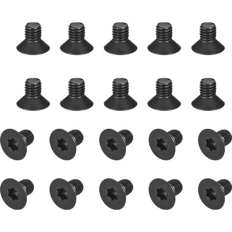 20Pcs Vis Machines À Tête Plate M8-1.25x12mm Finition Oxyde Noir (1/5)