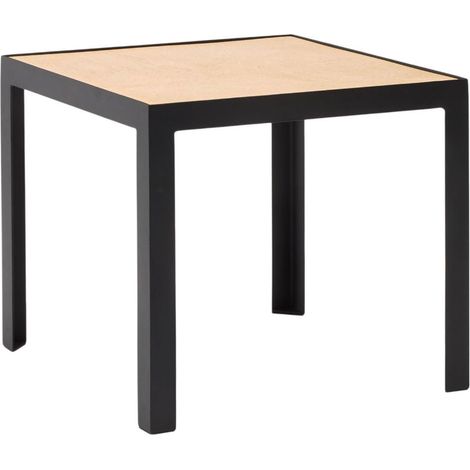 Table d'appoint en Plateau en enduit effet béton et piètement métal noir ORELIA