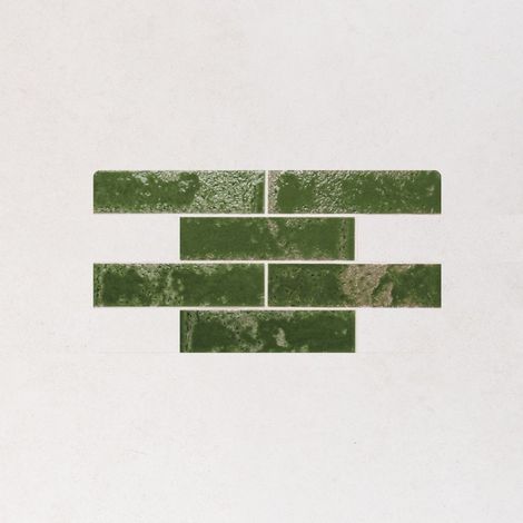 Carrelage Effet Zellige Vert PUKKA Crocodile Green 6,4x26cm (1/5)