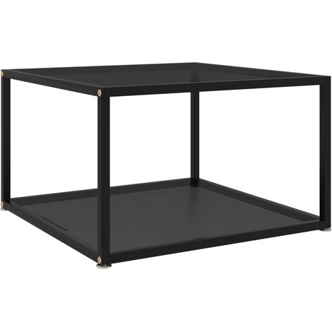 Table basse Noir 60x60x35 Verre trempé 2 (1/5)