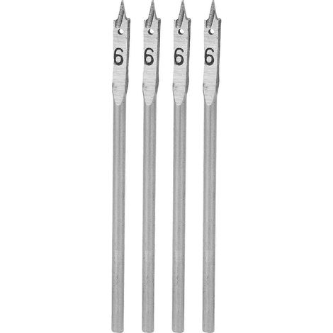 4-teiliges Flachholzbohrer-Set, Spatenbohrer, Holzbearbeitungs-Lochöffner, Bohrwerkzeuge, 6 mm