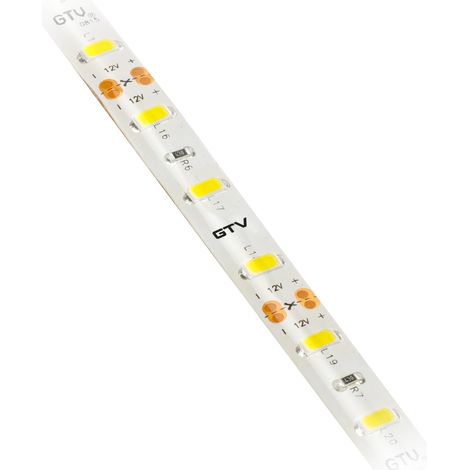 Ruban LED Flash 5630 de 5 m, 300 LED 60/m, à intensité variable, 16 W/m, étanche IP65, 12 V DC, largeur 10 mm, divisible tous les 5 cm, blanc froid 6500 K (1/2)