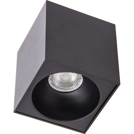 Plafonnier GU10 50W 2700K Carré large Noir (1/6)