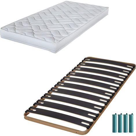 Matelas mousse + Sommier métal C310 90x190 Melissa - Hauteur 13 cm - Soutien ferme (1/5)
