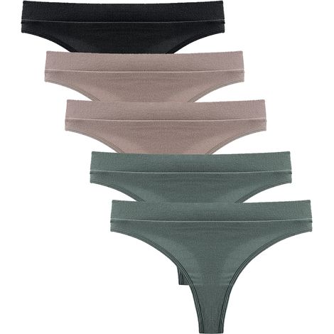 String Yoga - Ceinture Large - Coupe Basse - Tissu Côtelé - Taille XL - Lot de 5 (1/5)