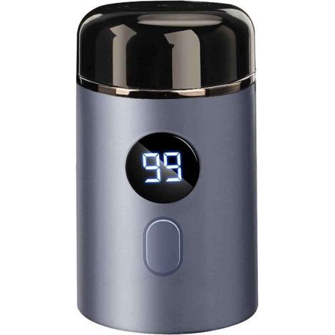 Mini-Elektrorasierer für Männer, Intimrasierer, abwaschbar, kabellos, USB-Anschluss, Reisegröße, Nass- und Trockenrasur (Blau) (1/5)