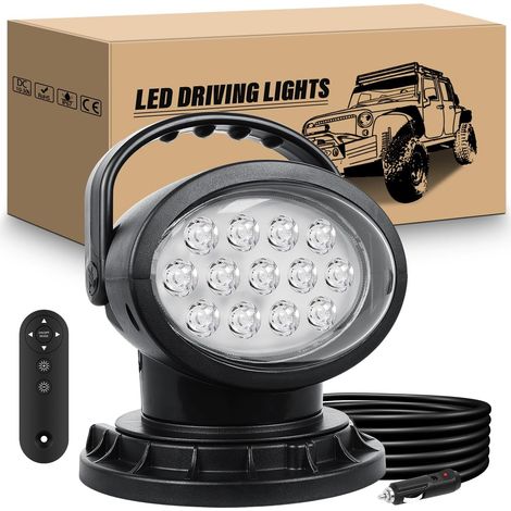 38W 3800LM Stroboscopique Feux de Travail Led pour Bateau, Camion 12V 24V Spot Feux de Travail Aimanté, Allume Cigare, Télécommande, Câble 2.7 m pour Offroad Voiture SUV 4x4 Tracteur Marine (1/5)