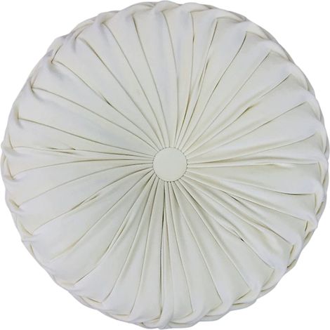 Coussin rond en velours uni, coussin citrouille, coussin rond pour salon, coussin rond pour canapé (1/5)