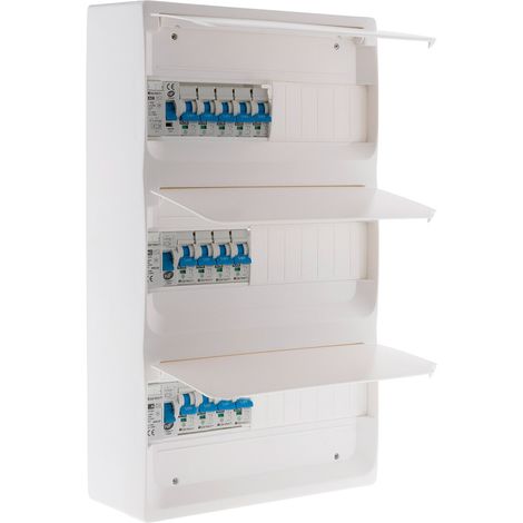 Zenitech – Coffret électrique T5 39 modules – 13 disjoncteurs 10A/16A/20A/32A – 3 interrupteurs différentiels 30mA – Compatible GTL et certifié NFC 15-100 (1/8)