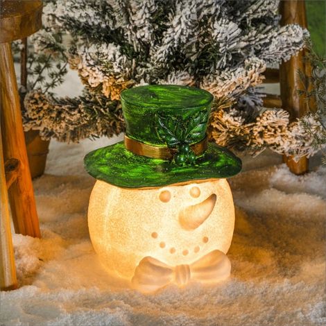 Tête bonhomme de neige Toni lumineux solaire