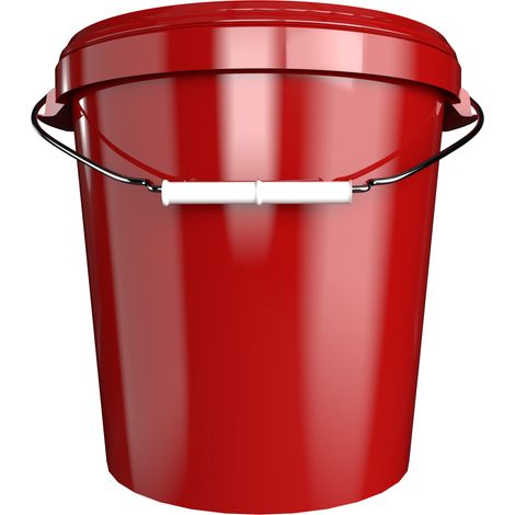 20x Hobbock Eimer mit Deckel 31,5 L, Lebensmittelecht Rot