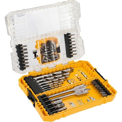 Coffret 55 Pièces - Forets, Embouts de Vissage avec et Mèches à Bois - Pour Perceuse-Visseuse