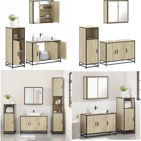 vidaXL Ensemble de meubles de salle de bain 3 pcs chêne sonoma
