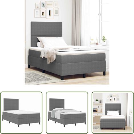 Matelas à ressorts ensachés - Lit à ressorts Gris clair et blanc 120 x 190 cm (1/5)