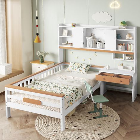 Aparador 160x40x75cm, con 4 puertas, 2 estantes, tiradores dorados, apto para salón y cocina, MDF, marrón - HAUSS SPOLE (1/5)