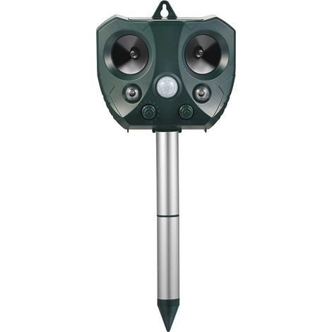 Répulsif ultrasonique à énergie solaire, détecteur de mouvement infrarouge (PIR) pour jardin, oiseaux, chats, chiens, renards, afin d'éloigner les animaux.