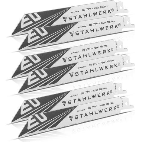 STAHLWERK Set di 6 lame per metallo 150 x 19 x 0,92 mm per attacco da 1/2 pollice