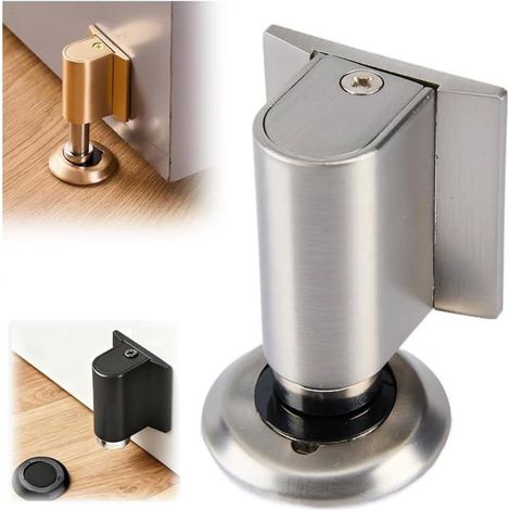 Butée porte magnétique invisible sans perçage – Design wedge, gris blanc – 1 pièce – Cale robuste (1/5)